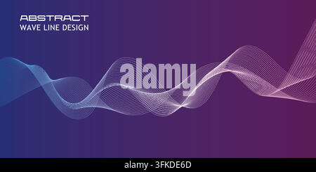 Abstract Wave Lines Vector Design Flowing Lines Stock Vector