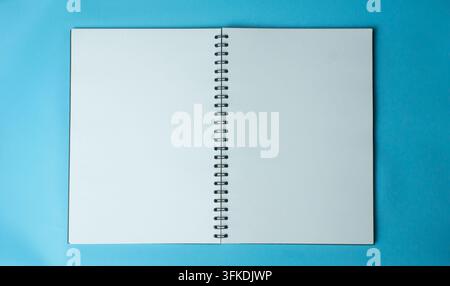 Open Blank Spiral Notebook Mockup for Creative Design Stock Photo