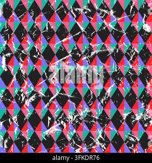 Vintage diamond pattern with festive circus motifs creates elegant holiday backdrop seamless vector pattern. Stock Vector