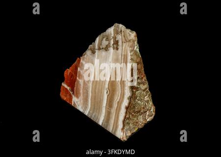 macro stone mineral marble Onyx on a black background close up Stock Photo