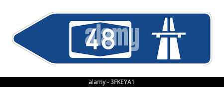 German road sign 430 (Direction sign): Direction sign to motorway. Official traffic sign from the German road traffic regulations StVO, sign number 43 Stock Vector