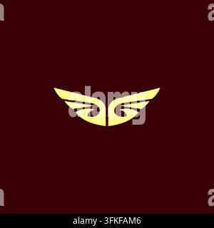 Letter GG Wing Logo Vector Illustration. G Wing Icon Stock Vector
