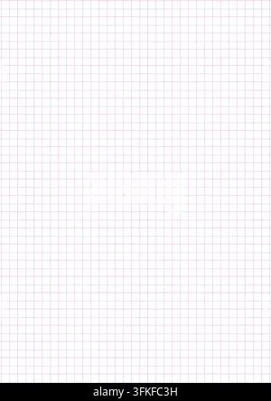 Minimal graph paper background with fine pink and blue grid lines on white paper. Subtle squared paper texture suitable for stationery, notebooks, pla Stock Photo