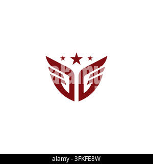Letter GG Wing Logo Vector Illustration. G Wing Icon Stock Vector
