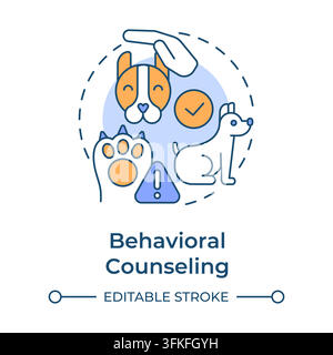Behavioral counseling flat linear concept icon Stock Vector