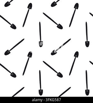 Vector seamless pattern of shovels Stock Vector