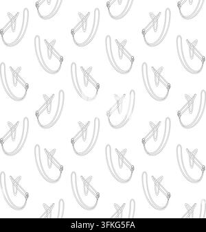 Vector seamless pattern of flat horse bridle Stock Vector