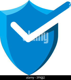 3d shield check mark vector element concept design template web Stock Vector
