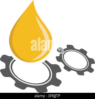 gear lubrication oil vector icon concept design template Stock Vector