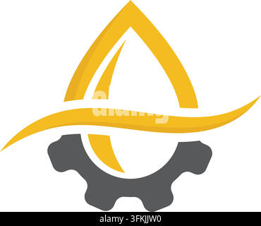 gear lubrication oil vector icon concept design template Stock Vector