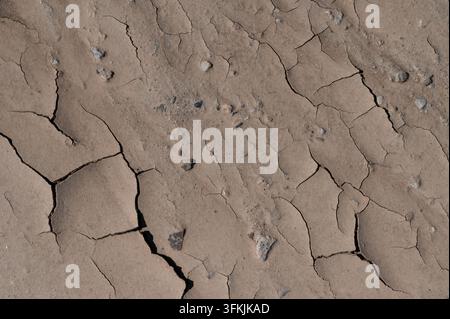 Cracks and textures in dried earth Stock Photo