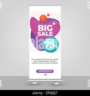 Abstract liquid sale banners vector featuring smooth flowing shapes, dynamic liquid forms, vibrant colors, bold promotional Stock Vector