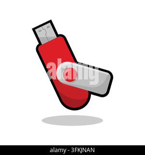 Flashdisk vector illustration design featuring a modern USB flash drive with clean geometric shapes, simple details, and a sleek contemporary style Stock Vector