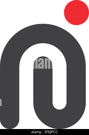 abstract nj letter icon vector concept design template web Stock Vector