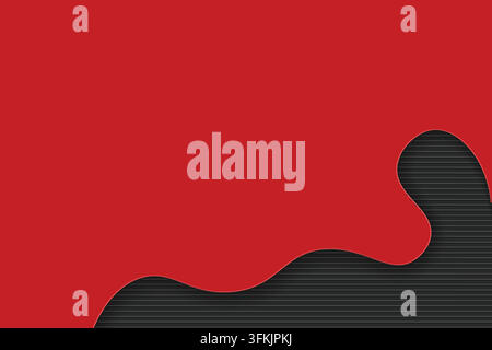 Red and black line background featuring bold red tones, elegant flowing black lines, dynamic abstract curves, and a modern layered composition Stock Vector