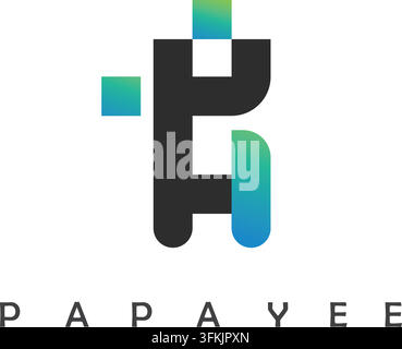 PA or PH  letter icon vector concept design template web Stock Vector