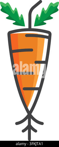 carrot  juice logo icon vector concept design template web Stock Vector