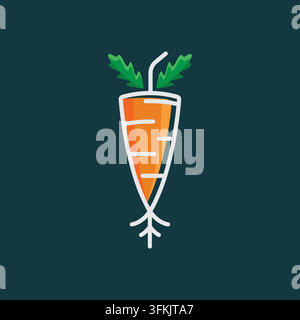 carrot  juice logo icon vector concept design template web Stock Vector