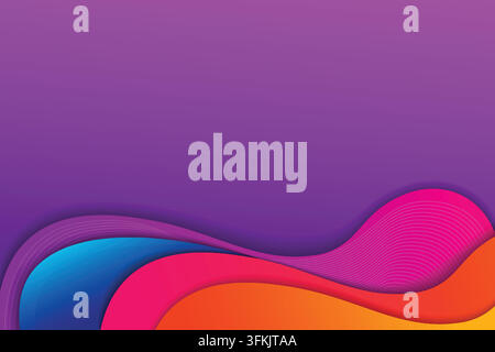 Abstract wavy background vector featuring smooth flowing curves, layered wave shapes, clean geometric elements, and a modern dynamic composition Stock Vector