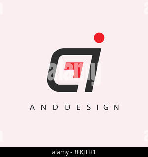 abstract GI letter icon vector concept design template web Stock Vector