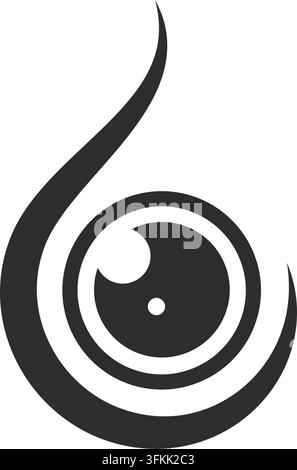 black medical eye drop icon vector concept design template web Stock Vector