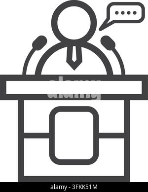 black public speaking illustration icon vector element design template web Stock Vector