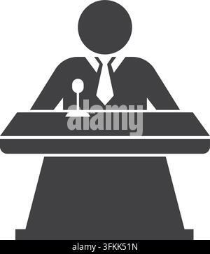 black public speaking illustration icon vector element design template web Stock Vector