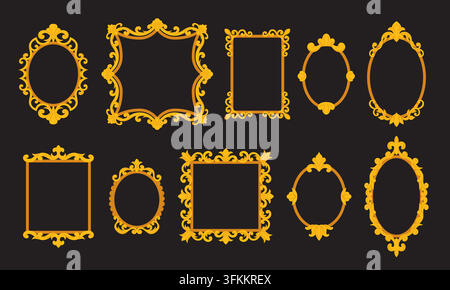 Vintage frames for drawings or photographs Stock Vector
