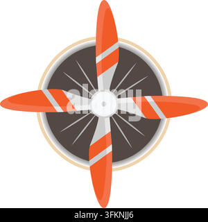 airplane propeller vector cartoon element design template web Stock Vector