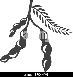 black tamarind icon vector element concept design template web Stock Vector