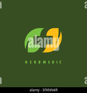 herb medic  icon vector illustration  concept design template web Stock Vector