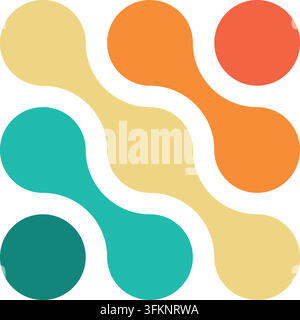 This vector design features a blend of colorful, abstract shapes composed of overlapping circles and smooth curves, creating an engaging visual element for various applications. Stock Vector