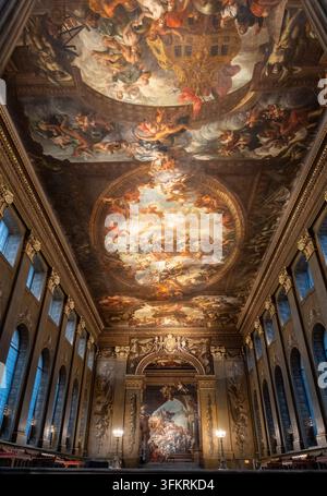 The Painted Hall at the Old Royal Naval College in Greenwich, London Stock Photo