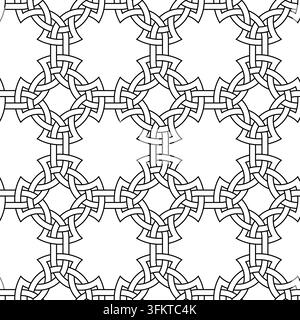 seamless Celtic Knot Circular Symbol in Black and White  logo icon web graphic. vector illustration. Stock Vector