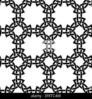 seamless Celtic Knot Circular Symbol in Black and White  logo icon web graphic. vector illustration. Stock Vector