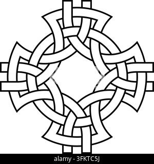 Celtic Knot Circular Symbol in Black and White  logo icon web graphic. vector illustration. Stock Vector