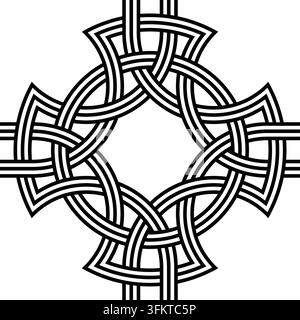 Celtic Knot Circular Symbol in Black and White  logo icon web graphic. vector illustration. Stock Vector