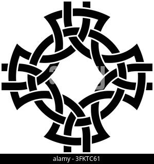 Celtic Knot Circular Symbol in Black and White  logo icon web graphic. vector illustration. Stock Vector