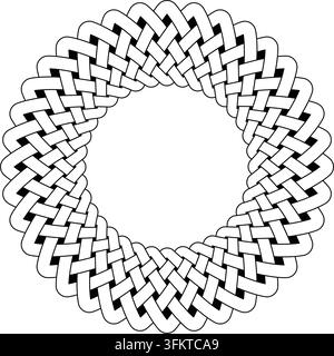 Woven Circle Knot Abstract Celtic Round Patter for logo icon web graphic. vector illustration. Stock Vector
