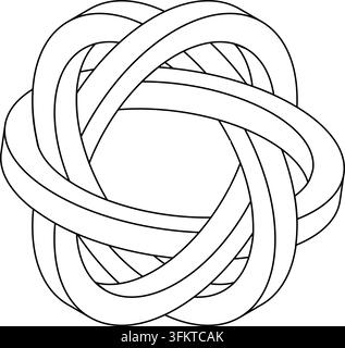 Abstract Infinity Knot Symbol Minimal Interwoven Geometric Logo Design. vector illustrator Stock Vector