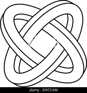 Abstract Infinity Knot Symbol Minimal Interwoven Geometric Logo Design. vector illustrator Stock Vector