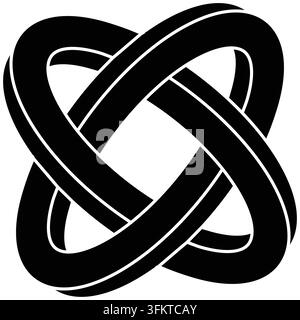 Abstract Infinity Knot Symbol Minimal Interwoven Geometric Logo Design. vector illustrator Stock Vector