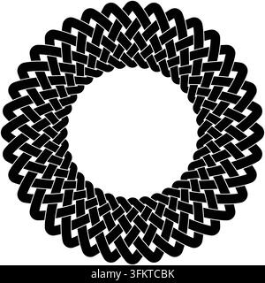 Woven Circle Knot Abstract Celtic Round Patter for logo icon web graphic. vector illustration. Stock Vector