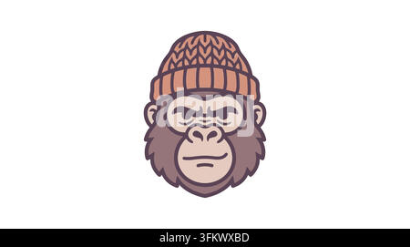 urious gorilla mascot logo vector, aggressive silverback ape esport design Stock Vector