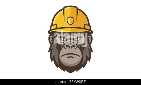 urious gorilla mascot logo vector, aggressive silverback ape esport design Stock Vector