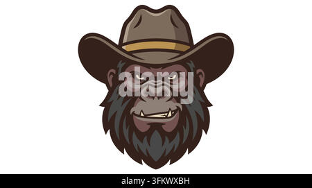 urious gorilla mascot logo vector, aggressive silverback ape esport design Stock Vector