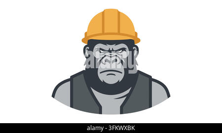 urious gorilla mascot logo vector, aggressive silverback ape esport design Stock Vector