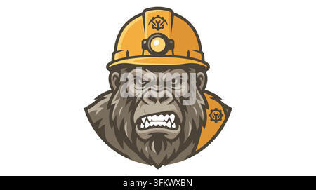 urious gorilla mascot logo vector, aggressive silverback ape esport design Stock Vector