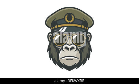 urious gorilla mascot logo vector, aggressive silverback ape esport design Stock Vector