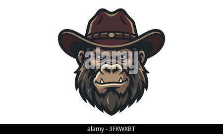 urious gorilla mascot logo vector, aggressive silverback ape esport design Stock Vector